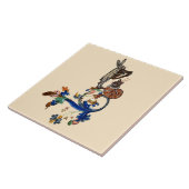 WEIRD MEDIEVAL BESTIAIR MUZIEK, HARPIST HARE TEGELTJE (Zijkant)