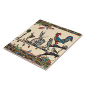 WEIRD MEDIEVAL BESTIAIR, MUZIEK MAKENDE KONIJNEN,V TEGELTJE (Zijkant)