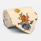 WEIRD MEDIEVAL BESTIARY,ALCHEMIST,RED DRAGON ,SUN  STROPDAS (Opgerold)