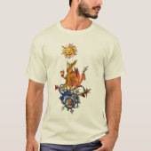 WEIRD MEDIEVAL BESTIARY,ALCHEMIST,RED DRAGON ,SUN T-SHIRT (Voorkant)