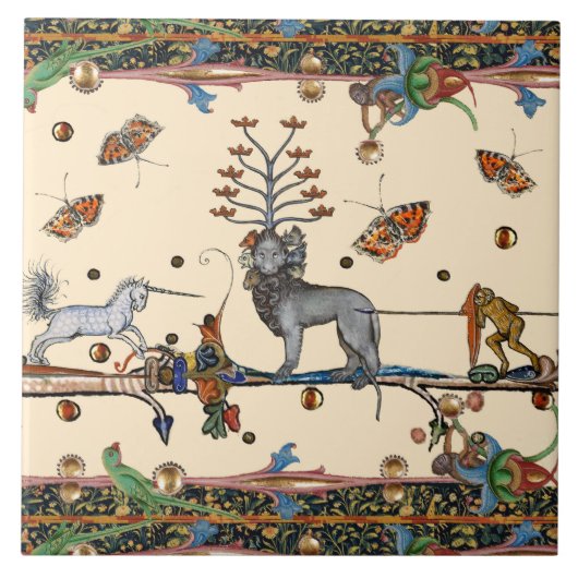 WEIRD MEDIEVAL BESTIARY, APOLIYPTISCH BEAST,UNICOR TEGELTJE (Voorkant)