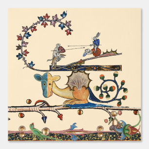 WEIRD MEDIEVAL BESTIARY Dog, Killer Rabbit, Dragon Behang