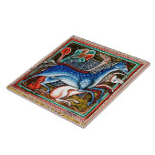 WEIRD MEDIEVAL BESTIARY, DRIE HOREN IN WOODLAND TEGELTJE (Zijkant)