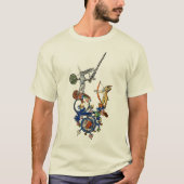 WEIRD MEDIEVAL BESTIARY, Killer Rabbits met zwaard T-shirt (Voorkant)
