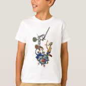WEIRD MEDIEVAL BESTIARY, Killer Rabbits met zwaard T-shirt (Voorkant)