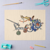 WEIRD MEDIEVAL BESTIARY, Killer Rabbits met zwaard Tissuepapier (Craft)