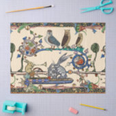 WEIRD MEDIEVAL BESTIARY MAKING MUSIC Owls, Rabbits Tissuepapier (Craft)