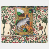 WEIRD MEDIEVAL BESTIARY MUSIC,CAT PLAYS ORGAN FLEECE DEKEN (Voorkant (Horizontaal))