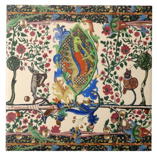 WEIRD MEDIEVAL BESTIARY MUSIC, DRAGON PLAYFLUTE TEGELTJE (Voorkant)