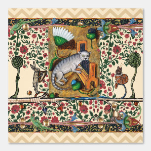 WEIRD MEDIEVAL BESTIARY, MUZIEK, CAT PLAYS ORGAN BEHANG