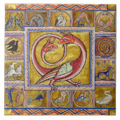 WEIRD MEDIEVAL BESTIARY, SNAKE DRAGON, BOSSTE DIER TEGELTJE (Voorkant)