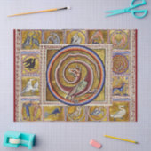 WEIRD MEDIEVAL BESTIARY, SNAKE DRAGON, FANTASY TISSUEPAPIER (Craft)