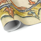 WEIRD MEDIEVAL BESTIARY , UNICORN FIGHTING MONKEY CADEAUPAPIER (Rol Hoek)