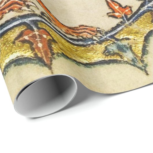 WEIRD MEDIEVAL BESTIARY , UNICORN FIGHTING MONKEY CADEAUPAPIER (Rol Hoek)