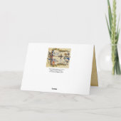 WEIRD MEDIEVAL BESTIARY , UNICORN FIGHTING MONKEY FEESTDAGEN KAART (Achterkant)