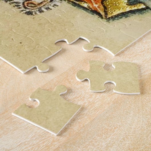 WEIRD MEDIEVAL BESTIARY , UNICORN FIGHTING MONKEY LEGPUZZEL (Zijkant)