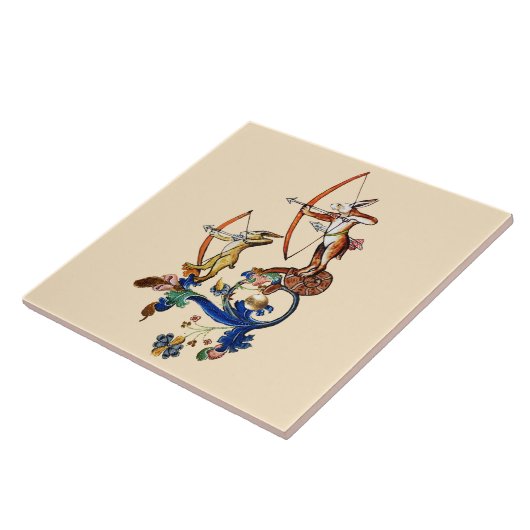 WEIRD MEDIEVAL BESTIARY WAR, ARCHER RABBITS TEGELTJE (Zijkant)