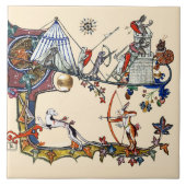 WEIRD MEDIEVAL BESTIARY WAR Dogs and Killer Rabbit Tegeltje (Voorkant)