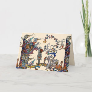 WEIRD MEDIEVAL BESTIARY WAR, KNIGHTS, GIANT SNAILS FEESTDAGEN KAART