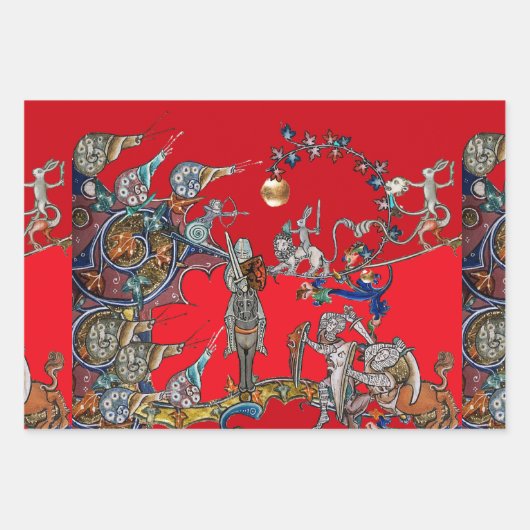 WEIRD MEDIEVAL BESTIARY WAR, KNIGHTS, GIANT SNAILS INPAKPAPIER VEL (Voorkant 2)