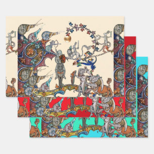 WEIRD MEDIEVAL BESTIARY WAR, KNIGHTS, GIANT SNAILS INPAKPAPIER VEL