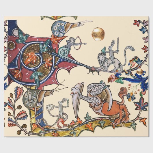 WEIRD MEDIEVAL BESTIARY WAR Slakken, Killer Rabbit Cadeaupapier (Vlak)