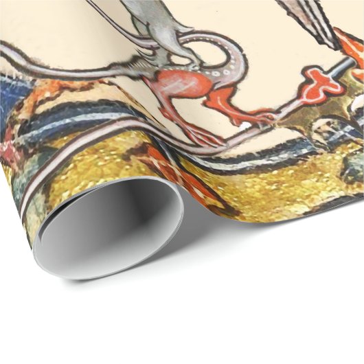 WEIRD MEDIEVAL BESTIARY WAR Slakken, Killer Rabbit Cadeaupapier (Rol Hoek)