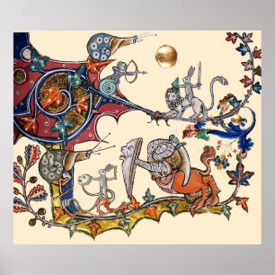 WEIRD MEDIEVAL BESTIARY WAR Slakken, Killer Rabbit Poster