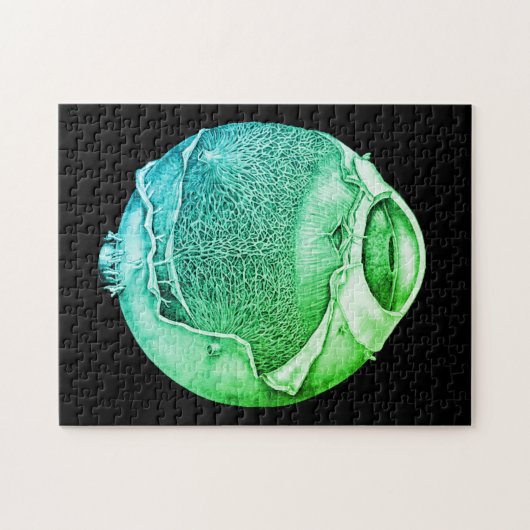 Weird Modern Vintage Eyeball Detail Drawing Green Legpuzzel (Horizontaal)