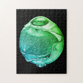 Weird Modern Vintage Eyeball Detail Drawing Green Legpuzzel (Verticaal)