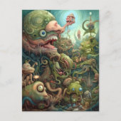 Weird Monsters Creats Surreal Art Briefkaart (Voorkant)