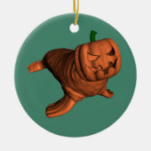 Weird Oranje Halloween Walrus Keramisch Ornament (Voorkant)
