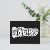 WEIRD - Retro Monster Girl Black & White Briefkaart (Staand voorkant)