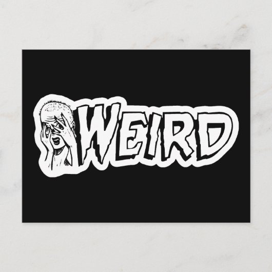 WEIRD - Retro Monster Girl Black & White Briefkaart (Voorkant)