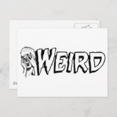WEIRD - Retro Monster Girl Black & White Briefkaart (Voorkant / Achterkant)