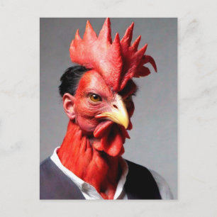 Weird Rooster Dude Briefkaart