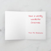 Weird Santa Praying Mantis Persoonlijke Kerstmis Kaart (Binnen)