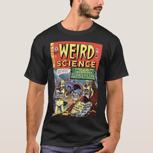 Weird Science retro stripboek shirt (Voorkant)