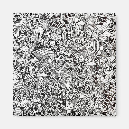 Weird Shapes Detailed Cartoon Magneet (Voorkant)