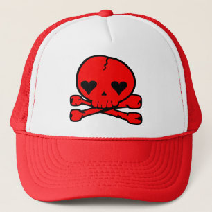 Weird Skull Goth Kawaii Stijl ROOD Trucker Pet