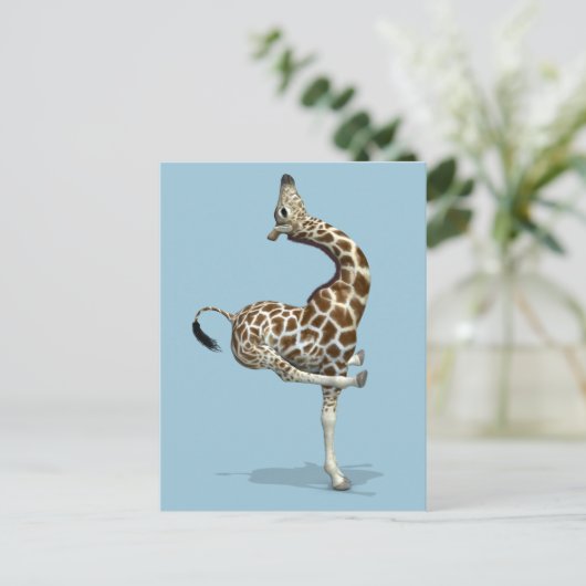 Weird Sportive Giraffe Briefkaart (Staand voorkant)