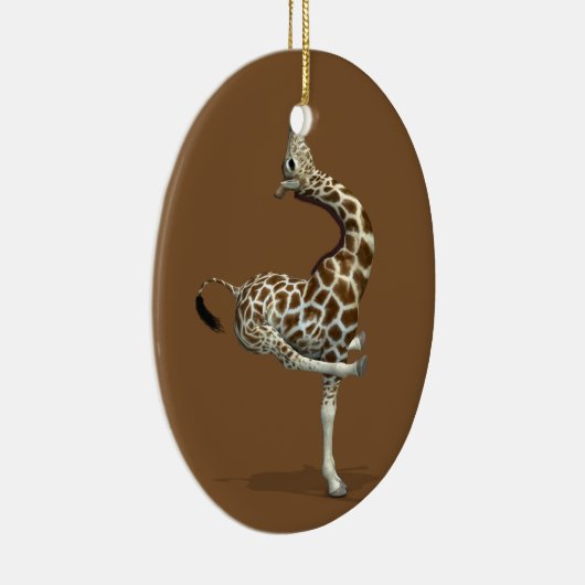 Weird Sportive Giraffe Keramisch Ornament (Rechts)
