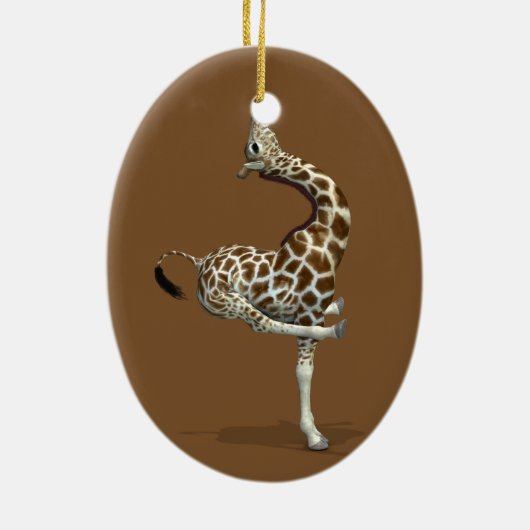 Weird Sportive Giraffe Keramisch Ornament (Achterkant)