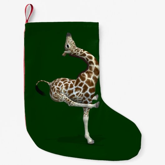 Weird Sportive Giraffe Kleine Kerstsok (Voorkant)
