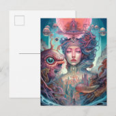 Weird Surreal Alien Woman Art Briefkaart (Voorkant / Achterkant)
