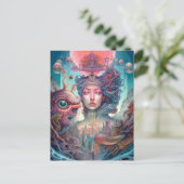 Weird Surreal Alien Woman Art Briefkaart (Staand voorkant)