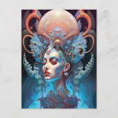 Weird Surreal Alien Woman Art Briefkaart (Voorkant)