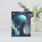 Weird Surreal Alien Woman Art Briefkaart (Staand voorkant)