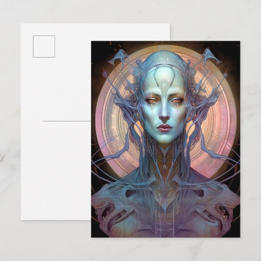 Weird Surreal Alien Woman Art Briefkaart (Voorkant / Achterkant)