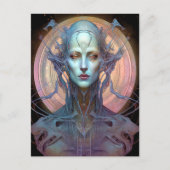 Weird Surreal Alien Woman Art Briefkaart (Voorkant)